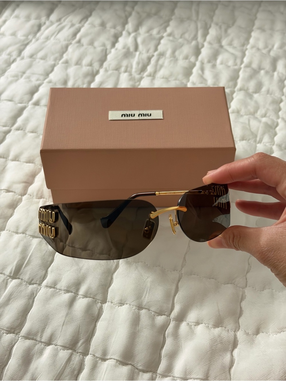 Miu Miu A51 Dark Grey Rimless Sunglasses